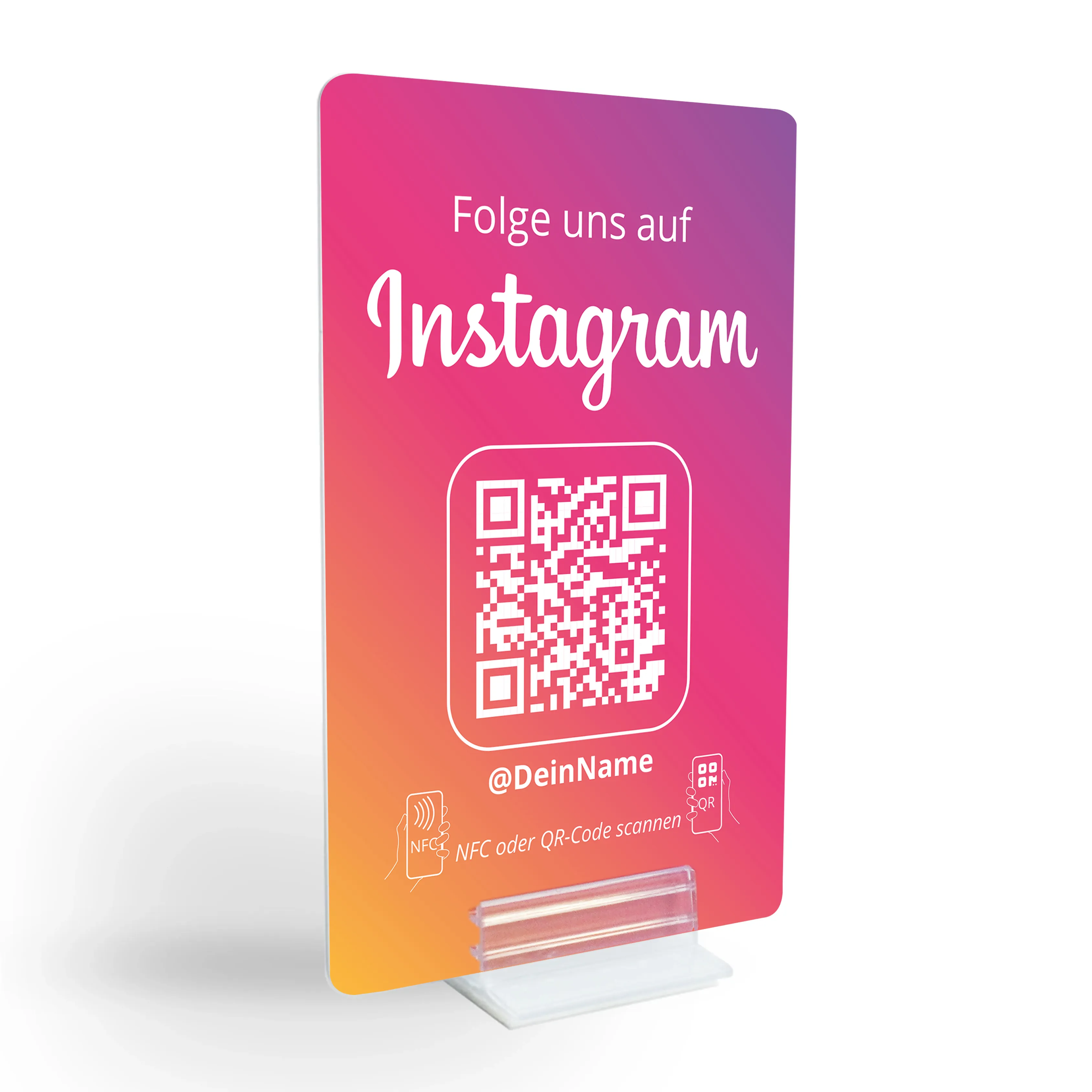Instagram Booster Karte – NFC/QR-Code Aufsteller für sofortige Follower-Zuwächse